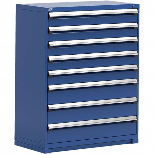 Rousseau Metal - 8 Drawer Avalanche Blue Steel Modular Storage Cabinet - Eagle Tool & Supply