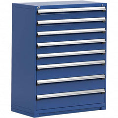 Rousseau Metal - 8 Drawer Avalanche Blue Steel Modular Storage Cabinet - Eagle Tool & Supply