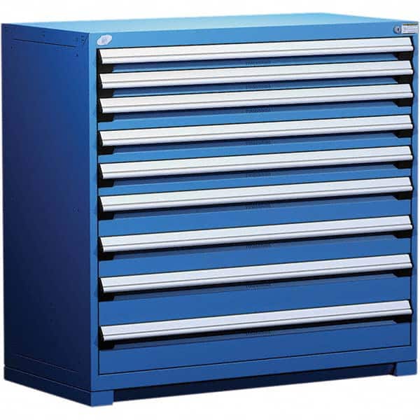 Rousseau Metal - 9 Drawer Avalanche Blue Steel Modular Storage Cabinet - Eagle Tool & Supply
