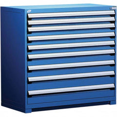 Rousseau Metal - 9 Drawer Avalanche Blue Steel Modular Storage Cabinet - Eagle Tool & Supply