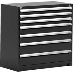 Rousseau Metal - 7 Drawer Black Steel Modular Storage Cabinet - Eagle Tool & Supply