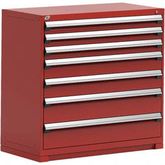 Rousseau Metal - 7 Drawer Flame Red Steel Modular Storage Cabinet - Eagle Tool & Supply