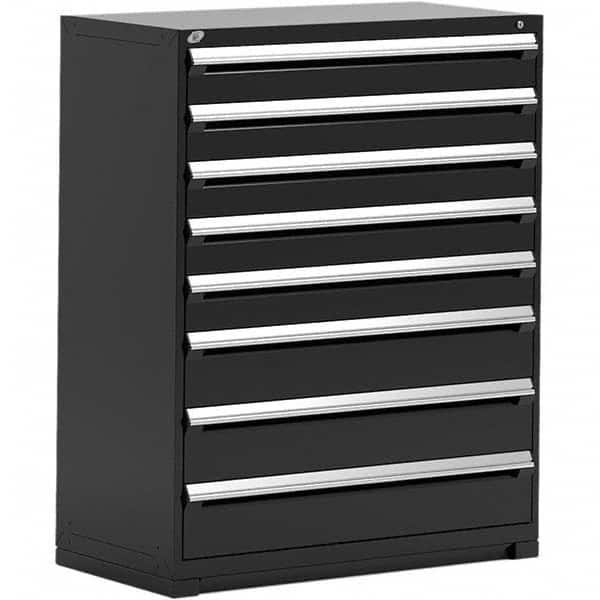 Rousseau Metal - 8 Drawer Black Steel Modular Storage Cabinet - Eagle Tool & Supply