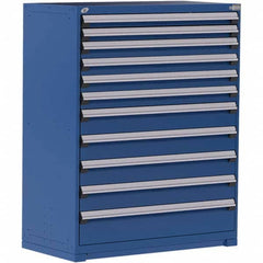 Rousseau Metal - 11 Drawer Avalanche Blue Steel Modular Storage Cabinet - Eagle Tool & Supply
