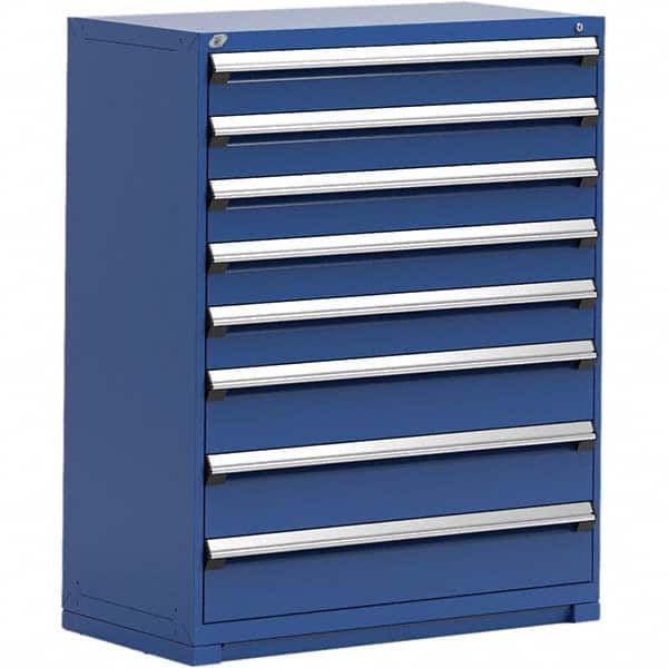 Rousseau Metal - 8 Drawer Avalanche Blue Steel Modular Storage Cabinet - Eagle Tool & Supply