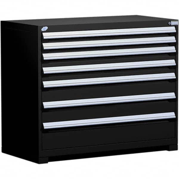 Rousseau Metal - 7 Drawer Black Steel Modular Storage Cabinet - Eagle Tool & Supply