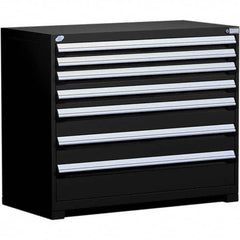 Rousseau Metal - 7 Drawer Black Steel Modular Storage Cabinet - Eagle Tool & Supply