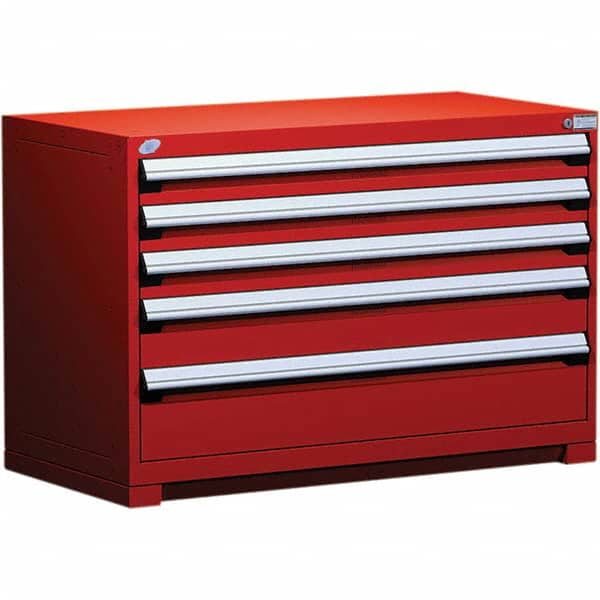 Rousseau Metal - 5 Drawer Flame Red Steel Modular Storage Cabinet - Eagle Tool & Supply