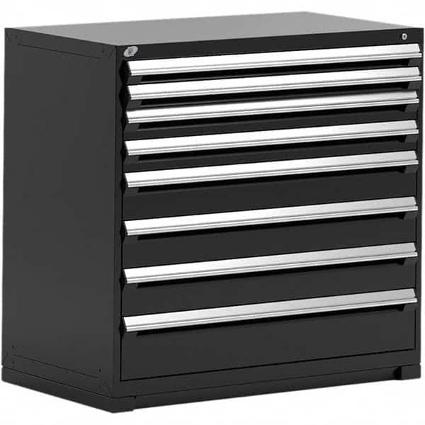 Rousseau Metal - 8 Drawer Black Steel Modular Storage Cabinet - Eagle Tool & Supply