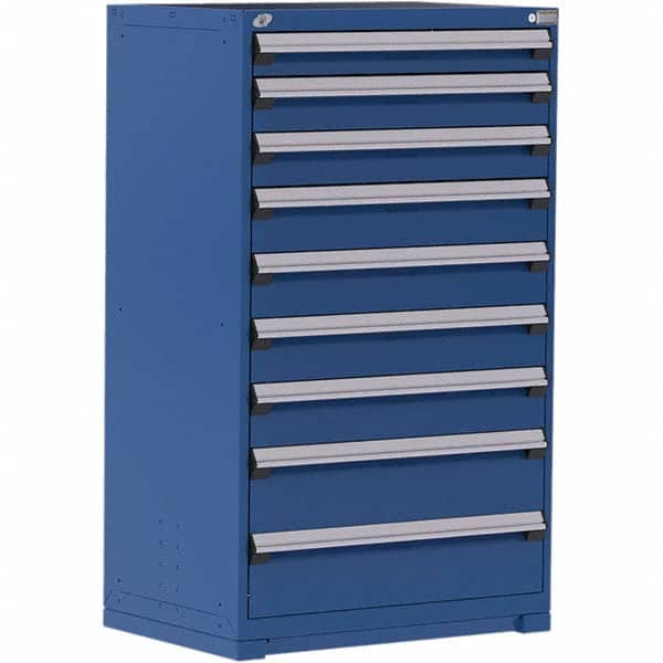 Rousseau Metal - 9 Drawer Avalanche Blue Steel Modular Storage Cabinet - Eagle Tool & Supply