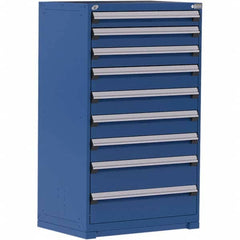 Rousseau Metal - 9 Drawer Avalanche Blue Steel Modular Storage Cabinet - Eagle Tool & Supply