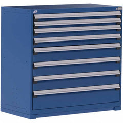 Rousseau Metal - 8 Drawer Avalanche Blue Steel Modular Storage Cabinet - Eagle Tool & Supply