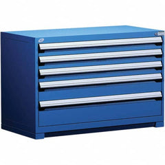 Rousseau Metal - 5 Drawer Avalanche Blue Steel Modular Storage Cabinet - Eagle Tool & Supply