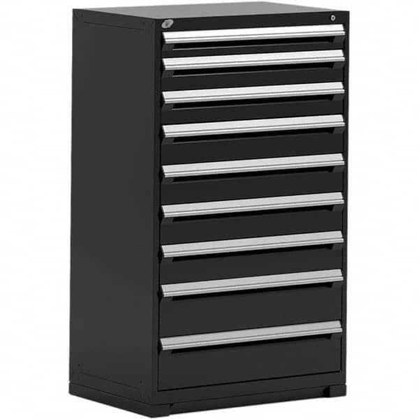 Rousseau Metal - 9 Drawer Black Steel Modular Storage Cabinet - Eagle Tool & Supply