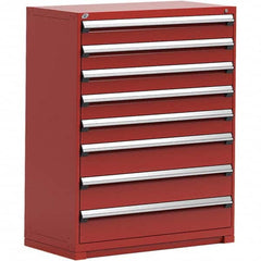 Rousseau Metal - 8 Drawer Flame Red Steel Modular Storage Cabinet - Eagle Tool & Supply
