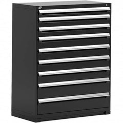 Rousseau Metal - 9 Drawer Black Steel Modular Storage Cabinet - Eagle Tool & Supply