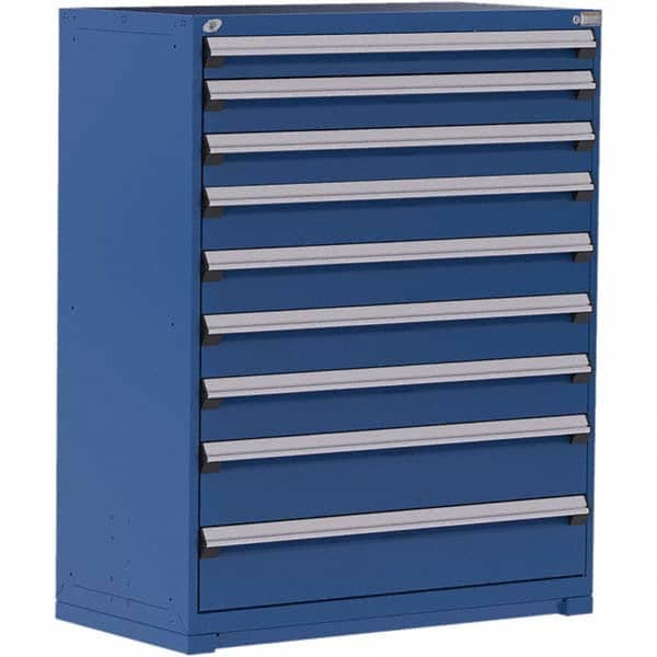 Rousseau Metal - 9 Drawer Avalanche Blue Steel Modular Storage Cabinet - Eagle Tool & Supply