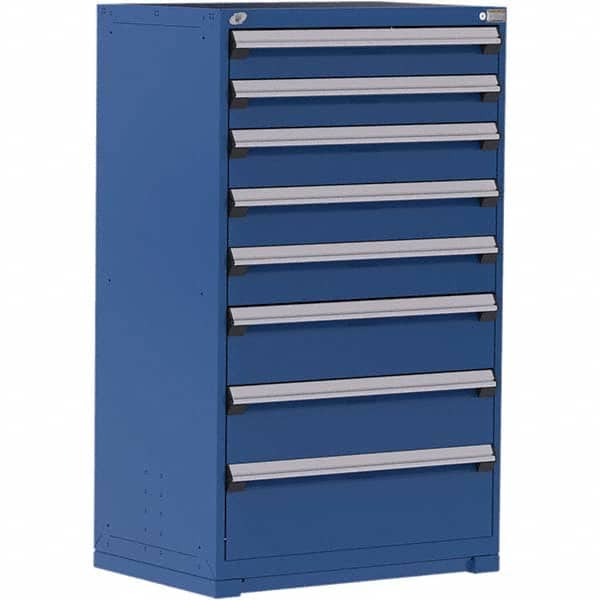 Rousseau Metal - 8 Drawer Avalanche Blue Steel Modular Storage Cabinet - Eagle Tool & Supply