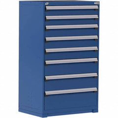 Rousseau Metal - 8 Drawer Avalanche Blue Steel Modular Storage Cabinet - Eagle Tool & Supply