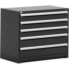 Rousseau Metal - 5 Drawer Black Steel Modular Storage Cabinet - Eagle Tool & Supply