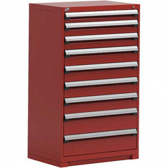 Rousseau Metal - 9 Drawer Flame Red Steel Modular Storage Cabinet - Eagle Tool & Supply