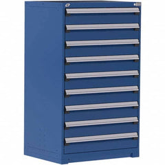 Rousseau Metal - 9 Drawer Avalanche Blue Steel Modular Storage Cabinet - Eagle Tool & Supply