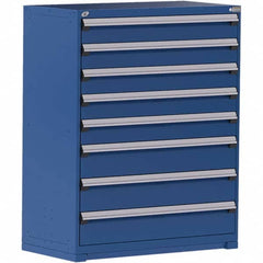 Rousseau Metal - 8 Drawer Avalanche Blue Steel Modular Storage Cabinet - Eagle Tool & Supply