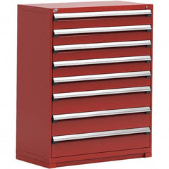 Rousseau Metal - 8 Drawer Flame Red Steel Modular Storage Cabinet - Eagle Tool & Supply