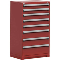 Rousseau Metal - 8 Drawer Flame Red Steel Modular Storage Cabinet - Eagle Tool & Supply