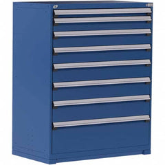 Rousseau Metal - 9 Drawer Avalanche Blue Steel Modular Storage Cabinet - Eagle Tool & Supply