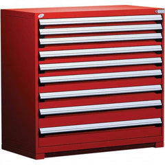 Rousseau Metal - 9 Drawer Flame Red Steel Modular Storage Cabinet - Eagle Tool & Supply