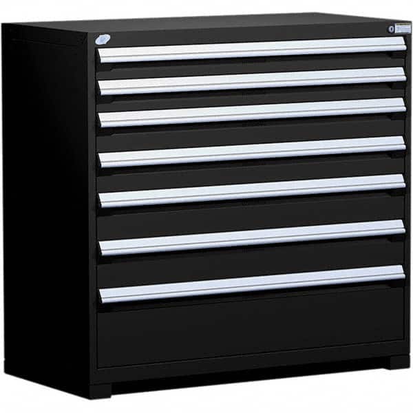 Rousseau Metal - 7 Drawer Black Steel Modular Storage Cabinet - Eagle Tool & Supply