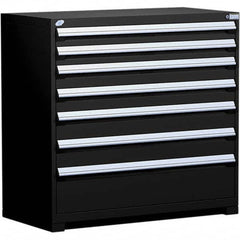 Rousseau Metal - 7 Drawer Black Steel Modular Storage Cabinet - Eagle Tool & Supply