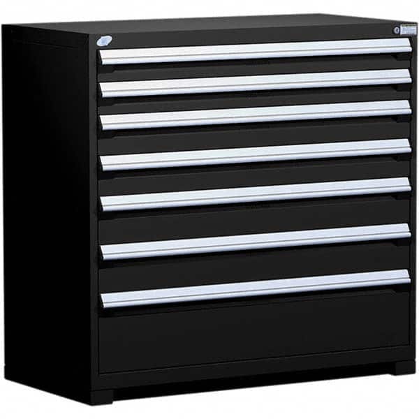 Rousseau Metal - 7 Drawer Black Steel Modular Storage Cabinet - Eagle Tool & Supply