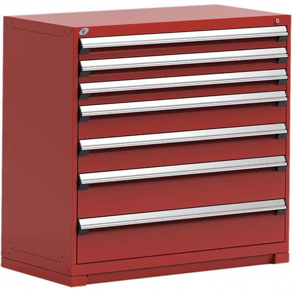 Rousseau Metal - 7 Drawer Flame Red Steel Modular Storage Cabinet - Eagle Tool & Supply