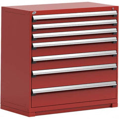 Rousseau Metal - 7 Drawer Flame Red Steel Modular Storage Cabinet - Eagle Tool & Supply