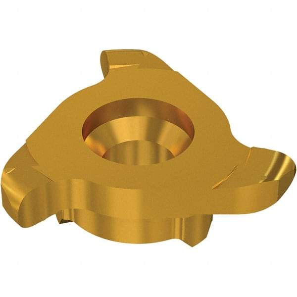 Seco - Carbide Groove Milling Tip Insert - TiN/TiAlN Finish, 3 Flutes, 21.7mm Cutting Diam, 4.5mm Depth of Cut - Eagle Tool & Supply