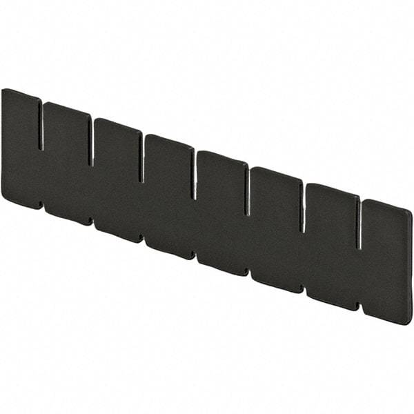 LEWISBins+ - 4-3/8" High, Black Bin Divider - Use with DC2050, Short Side Measures 4.4" Tall - Eagle Tool & Supply