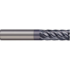 Micro 100 - 1/2", 1" LOC, 1/2" Shank Diam, 3" OAL, 6 Flute Solid Carbide Square End Mill - Exact Industrial Supply