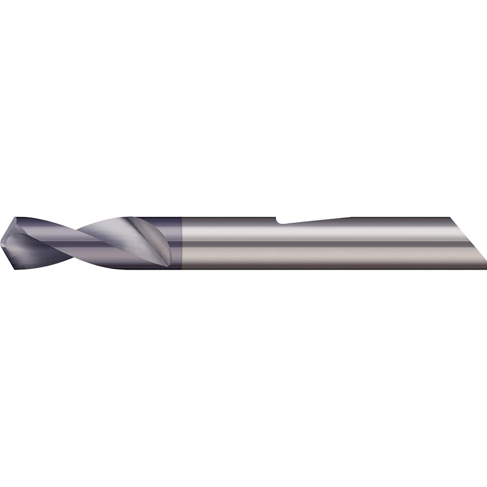 Micro 100 - 3/8" Body Diam, 90°, 2-1/2" OAL, 2-Flute Solid Carbide Spotting Drill - Exact Industrial Supply