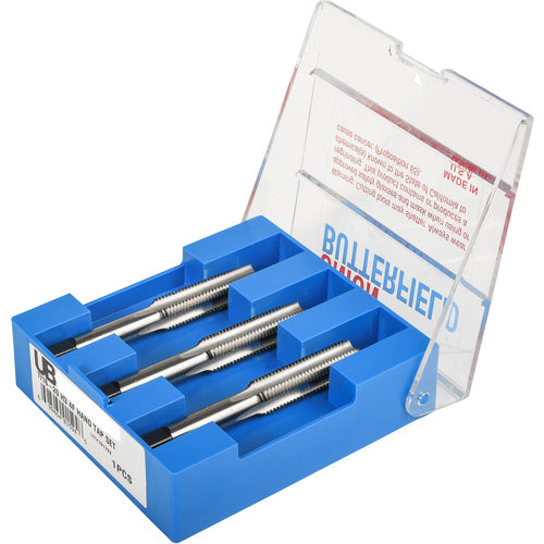 ‎No.8 32 4 Flute Tap Set Union Butterfield HSS Bright UNC Hand Tap, Set of 3 pcs Straight Flute ANSI E-code # 1528S8-32H3 - Exact Industrial Supply