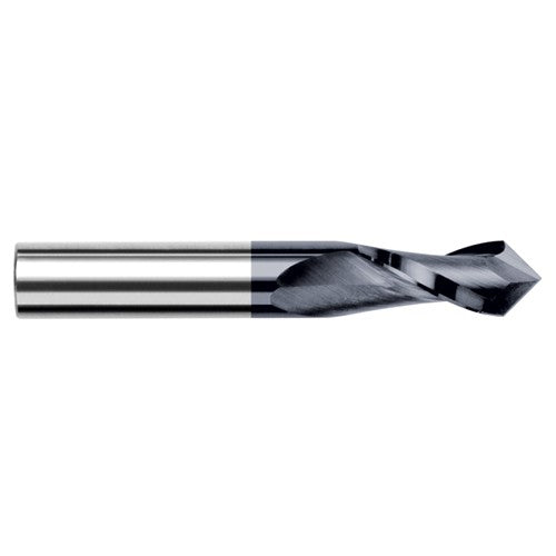 0.3750″ (3/8″) Cutter Diameter × 0.8750″ (7/8″) Length of Cut × 82° included Carbide Drill/End Mill, 2 Flutes, AlTiN Coated - Exact Industrial Supply