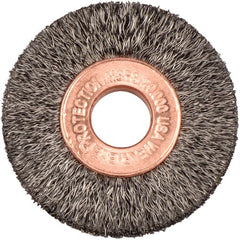 1-1/2″ Small Diameter Crimped Wire Wheel, .006″ Steel Fill, 3/8″ Arbor Hole - Eagle Tool & Supply
