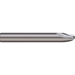 Micro 100 - 10° per Side 1/4" Small End Diam 15/32" LOC 2-Flute Solid Carbide Tapered Ball End Mill - Exact Industrial Supply