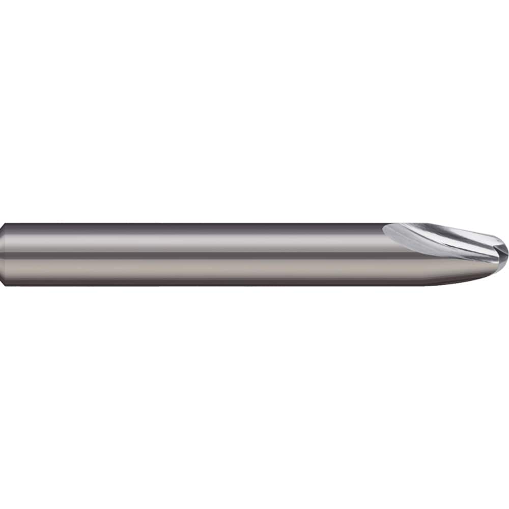 Micro 100 - 15° per Side 1/8" Small End Diam 0.287" LOC 2-Flute Solid Carbide Tapered Ball End Mill - Exact Industrial Supply