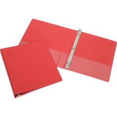 Ability One - Ring Binders; Binder Type: 3 Hole Binder ; Capacity: 1" ; Color: Red ; Material: Vinyl ; Size: 8-1/2 x 11" - Exact Industrial Supply