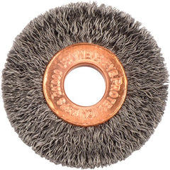 1 1/2″ Diameter-3/8″ Arbor Hole - Copper Center Steel Wire Straight Wheel - Eagle Tool & Supply