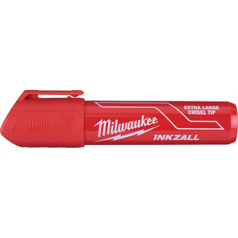 Milwaukee Tool - Markers & Paintsticks; Type: Marker ; Color: Red ; Ink Type: AP Non-toxic ; Tip Type: Chisel ; Material: Plastic ; Maximum Temperature (C): 200.00 - Exact Industrial Supply