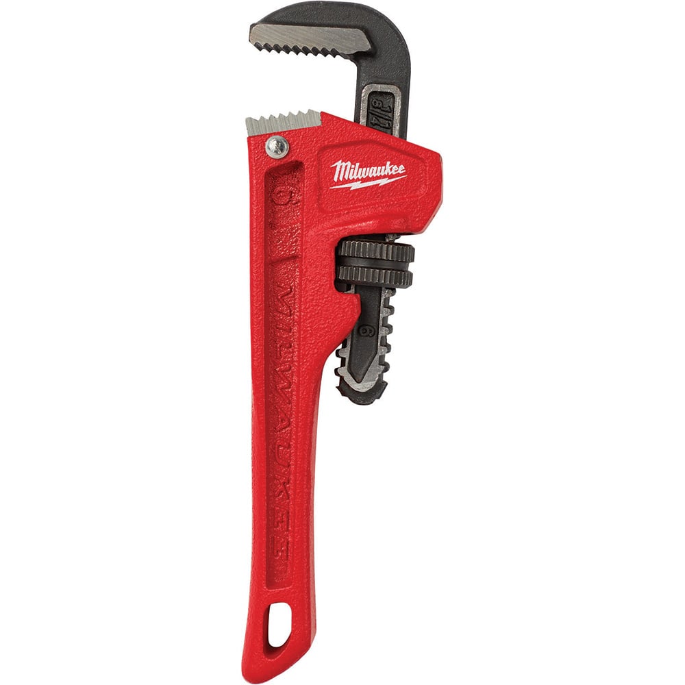 Pipe Wrench: 6″ OAL, Steel 1-3/4″ Max Pipe Capacity