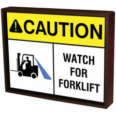 TAPCO - "Caution Watch for Forklift," 14" Wide x 18" High Plastic Warning & Safety Reminder Sign - Eagle Tool & Supply